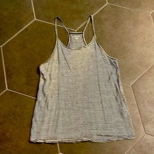 Eileen Fisher Organic Linen Striped Tank Top L